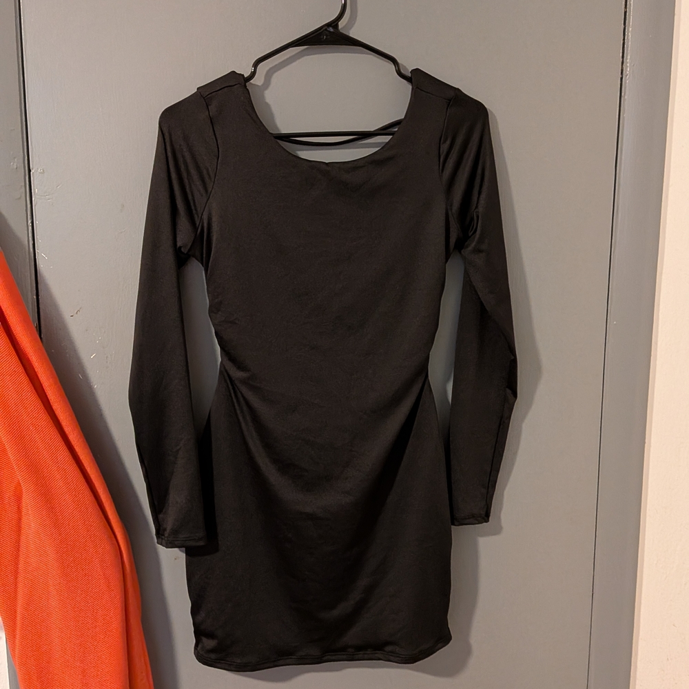 SHEIN Black Long Sleeve Bodycon Dress